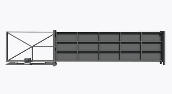 Откатные промышленные ворота из металла